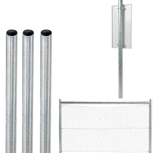Industrias Duero - TUBO REDONDO ACERO GALVANIZADO - Sección Ø48 mm - Longitud 2000 mm - Espesor 2 mm - 3 Unidades - Acero galvanizado en caliente