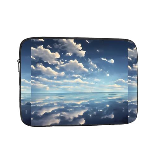 White Clouds Over The Sea Laptop Sleeve Case 12 Inch Suitable for Notebook Computer Tablet Traveling Carrying Simple Case