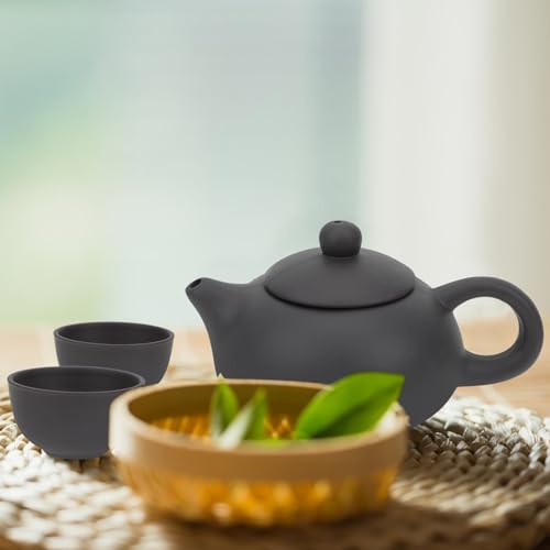 Tetera de arcilla morada hecha a mano SHINEOFI con set de tazas de té 8