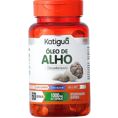 Katiguá, Óleo de Alho, Desodorizado, Sem sabor, 60 Cápsulas Soft Gel • 30 doses, Laranja