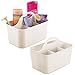 Produktbild mDesign 2er-Set Badezimmer Korb mit Griff  als Kosmetik Organizer, Küchen Aufbewahrungsbox oder Handtuchhalter  kleine Bad Box aus robustem Kunststoff  cremefarben