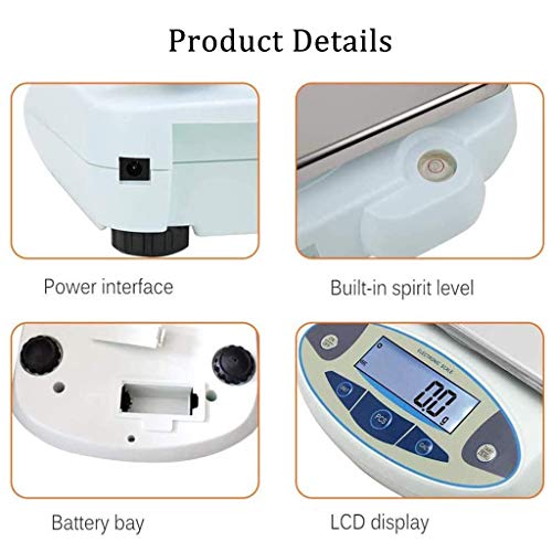 Balanza electrónica analítica Digital de Alta precisión, báscula Digital precisa para Laboratorio, Industria y Ciencia, con Pantalla LCD para Pesar Joyas y Cocina (2 kg/0,1 g).