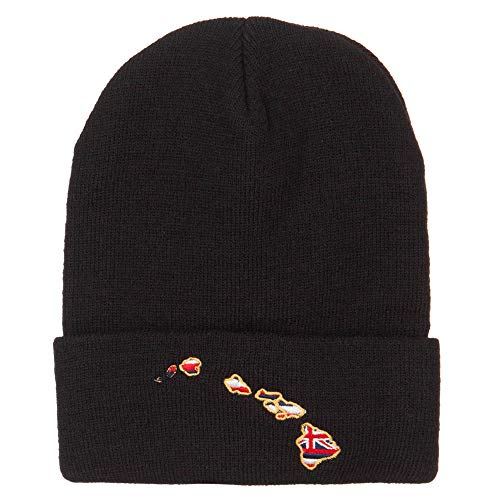 Image of e4Hats.com Hawaii Map State Flag Embroidered Long Beanie