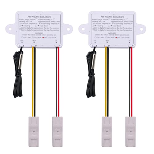 Vgela Ac110~220V 1500W Xh-W3001 ℃ Digital Led Temperature Controller With Waterproof Probe And Quick Connector(2 Pieces) #TOP1