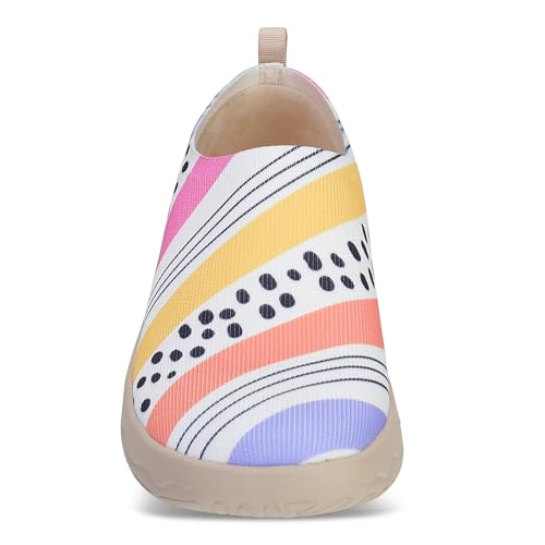 Image of Women's Slip On Shoes Comfortable Casual Loafers Art Painted Lightweight Travel Flats Breathable Walking Sneakers