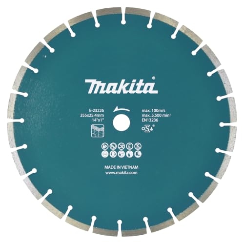 Makita Disque à tronçonner diamanté 355 x 25,4 mm E-23226 pour coupe à sec et humide