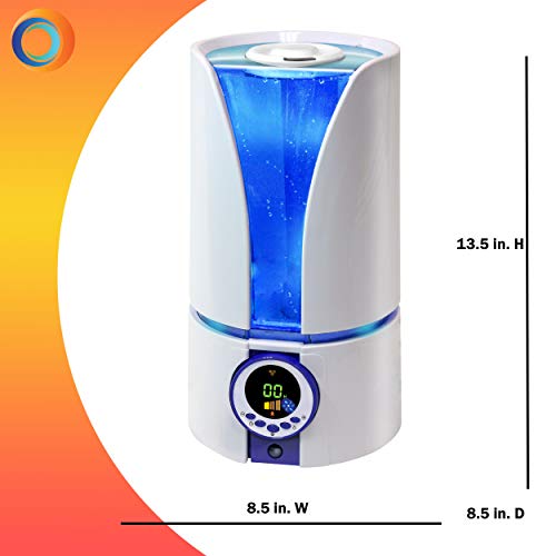Comfort Zone Czhd81 Whisper-Quiet Cool Mist Digital Ultrasonic Humidifier With Remote Control And Auto Shut-Off, White For Home, Office, Bedroom #TOP5