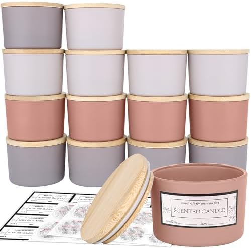 CONNOO 15 Pack 4oz Spring Glass Candle Jars with Airtight Bamboo ...
