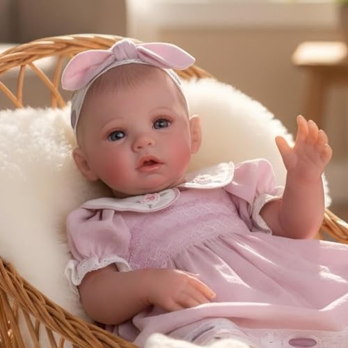 Muñeca bebé renacida de vinilo y tela, 20 pulgadas miniatura 1