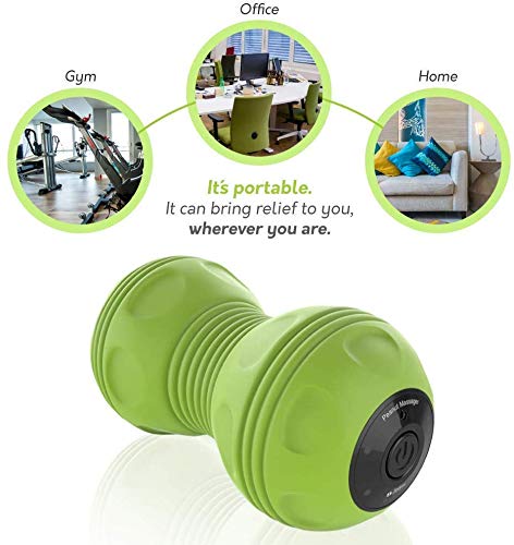 Sedona, 4-Speed Vibrating Massage Ball, Electric Rechargeable Portable Peanut Dual Foam Roller for Deep Tissue Recovery, Pain Soreness Myofascial Acumobility for Hips Feet Arms Back Neck Waist, Green - Thumbnail 7