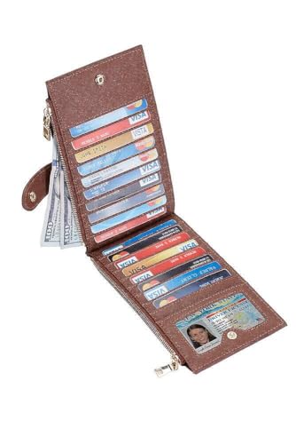 Image of Travelambo RFID Wallet Women Large Size Bifold Multi Card Wallet Case with Zipper Pocke Credit Card Holder for Women