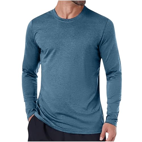 Men's Sun Protection Shirts UPF 50+ Long Sleeve Rash Guard Solid Shirt Fishing Running Quick Dry Lightweight Tops