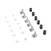 Cylewet 6Pcs B2K B5K B10K B20K B50K B100K Ohm Knurled Shaft Linear Rotary Taper Potentiometer with Rotary Knob Cap for Arduino (Pack of 6) CYT1066