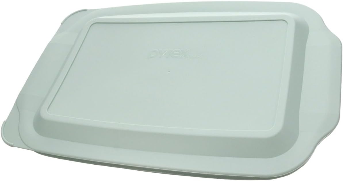 Pyrex (1) 5 Qt Sage Green Carry Tote & (1) 233-D 5 Qt Glass Baking Dish & (1) 233-PC 3qt Sage Green Lid - Made in USA