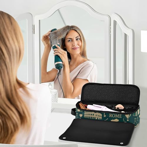 Bolsa de viaje y tapete resistente al calor para herramientas de cabello miniatura 6