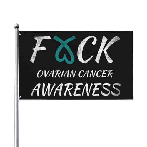 Fu-Ck Ovarian Cancer Awareness Double-Sided 3x5 Outdoor Flag With Grommets For Yard Garden Decoration4