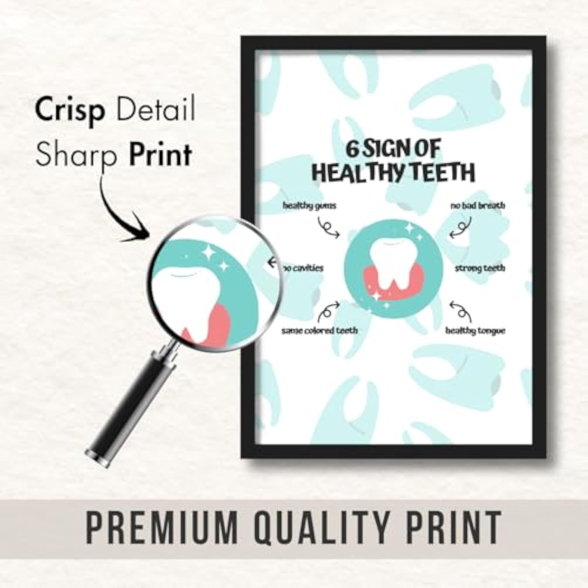 Dental Poster Wall Frame, Educational Quote Decor
