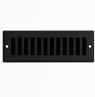SierraGrates Black 2x12 Toe Kick Vent Cover | 2"H x 12"W Duct Register Grille, 4"x14" Outer, Durable Steel for Kitchen Cabinets