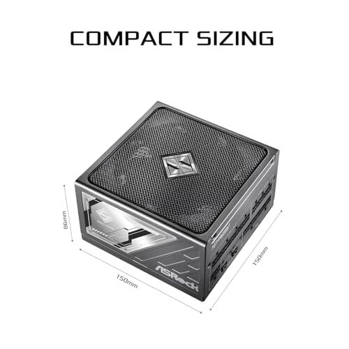 Image of ASRock Steel Legend SL-1200P 1200W ATX Power Supply, 80 Plus Platinum, ATX3.1 & PCIe 5.1 Ready, Fully Modular, 135mm FDB Fan, 10-Year Warranty