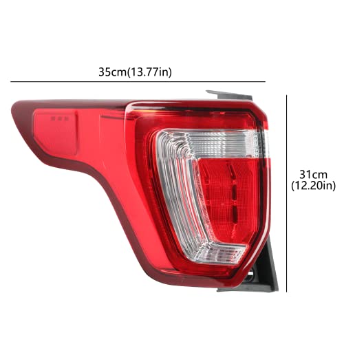 Lelehoka Fb5Z13405A Left Tail Light Assembly Compatible With 2016-2019 Rear Brake Lamp Driver For Ford Explorer,Driver Side #TOP2
