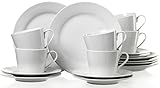 aus hochwertigem Porzellan Ritzenhoff & Breker Kaffeeservice Bianco, 18-teilig, Porzellangeschirr