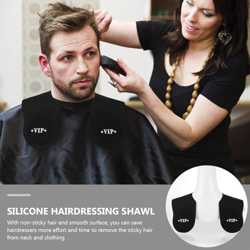 Capa de corte de cabello de silicona negra unisex miniatura 3
