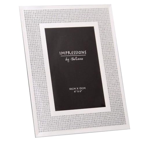Image of Impressions 6x4 Glass Frame Glitter Crystal Squares Photo Frame FG47346