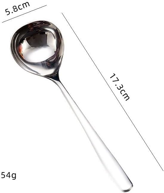 Silverware Flatware Set, 2/8/12/16 Pieces Restaurant Thickened 304 Stainless Steel Soup Spoon Hot Pot Spoon Household Simple 304 Stainless Steel Long Handle Mixing Spoon (Color : Silver,