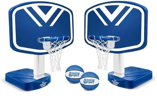 2-in-1 Pool Basketball & Volleyball Game Set Basketball Hoop with Balls &Volleyball Net, Outdoor Swimming Water Play Toy
