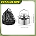 rockible Camping Kettle Stovetop Tea Kettle, Portable, Boiling Hot Water, Lightweight Coffee Pot Teapot for Camp Hiking Travel Outdoor, Silver Handle