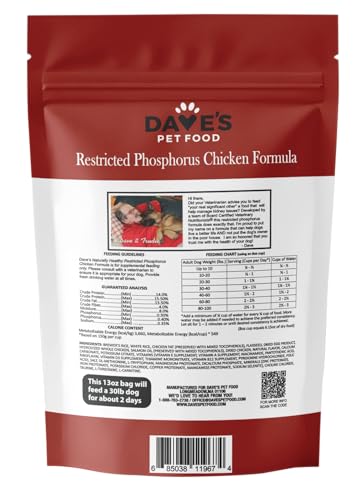 Dave’s Pet Food Kidney Support for Dogs with Renal Support (Chicken Formula Crumble) Non-Prescription Low Phosphorus Restricted Diet Dog Food, Added Vitamins Minerals & Taurine, Vet Formulated (13 oz) - Image 8