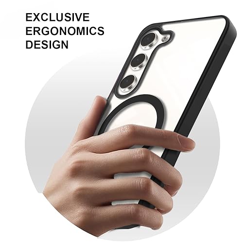 Image of KARWAN️ Hybrid Transparent Samsung Galaxy S24 Back Cover Case Compatibe with Mag-Safe|Shockproof Design |Camera Protection Bump|Transparent Back Cover Case for Samsung Galaxy S24(PC,TPU|Black Bumper
