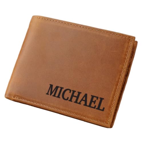Personalized Valentine's Gift Leather Wallet For Men Custom Slim Wallet Customized Bifold Wallets For Men Engraved Genuine Leather Custom Father's Day Wallet Gift Anniversary Gift For Him Grandpa Gift