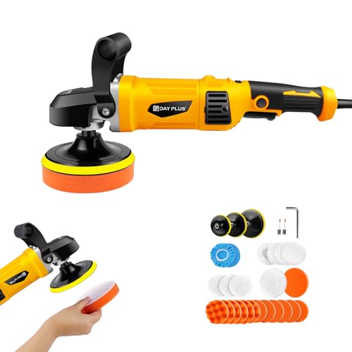 Buffer Polisher, Car Buffer with 6 Variable Speed, Rotary Car Polisher Waxer, Detachable Handle, Mini Buffer Polisher for Car Polishing, Boat Sanding, Car Waxing