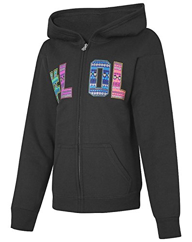 Hanes Big Girls' Ecosmart Graphic Full-Zip Fleece Hoodie