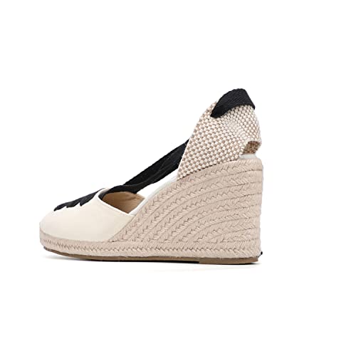 Image of Women's Espadrille Wedge Sandals Closed Toe Lace-Up Shoes