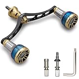 HEIGHTEN 98/110mm リール ハンドル シマノ(Shimano) ダイワ(DAIWA) 通用 スピニングリール用 Arch Engine Series (110mm - ブラック＆ゴールド) (335)