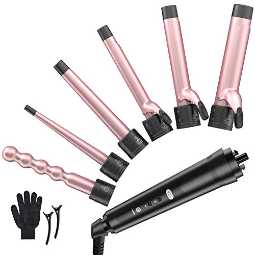 6 in 1 Curling Iron Wand Set - Laluztop Hair Curling Iron