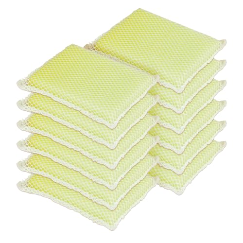 Image of LOLA Nylon Netting Sponge Cleaning Scrubber Pad, 12 Pack, Non Scratch, Safe on Non-Stick Surfaces Coated Cookware & Dishes - Gentle Effective Cleaning