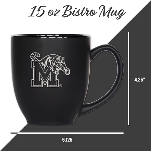 Image of Rico Industries NCAA Primary 15-Oz Personalized Matte Black Bistro Mug - for Hot or Cold Drinks