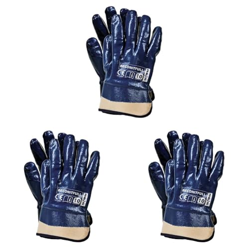 REIS Reconitfull - Guantes de protección (12 unidades), color azul marino (Paquete de 3)