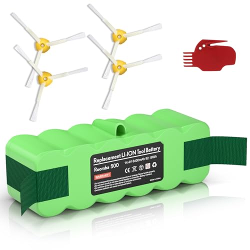 Upgraded 6400mAh 14.4V Replacement for Irobot Roomba Battery lithium R3 500 600 700 800 900 Series Robot Compatible with Roomba 510 4376392 620 770 890 531 540 550 650 660 760 Vacuum Cleaner Battery