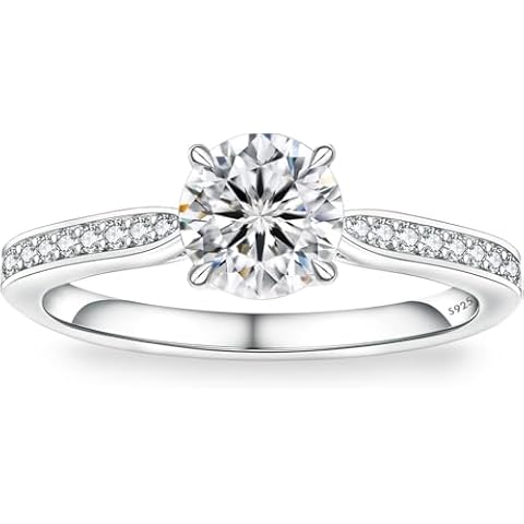 KRKC Moissanite Engagement Ring with 1CT Diamond Cover
