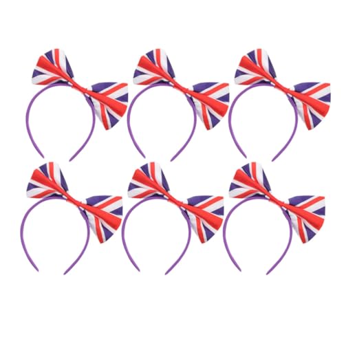 Diademas de la bandera británica Sewroro en satén cómodo para aficionados al fútbol pack de 6