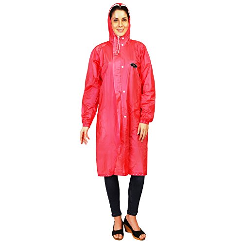 ZEEL Women's Reversible PVC Raincoat_RW207PNKS_Pink_XL Amazon.in