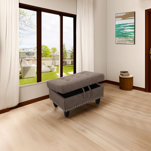 Image of L-Shaped 3-Piece Breathable Fabric Sofa with Ottoman, Sectional Couch Set for Living Room, Office, Apartment, with Cup Holder, Brown
