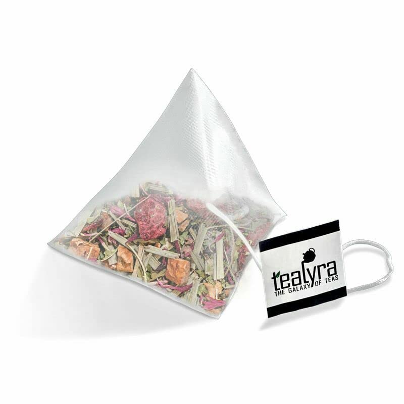 Tealyra - Raspberry Relaxation - 25 Bags - Herbal Loose Leaf Tea - Lemon Verbena - Hibiscus - Lemongrass - Calming Relaxing Bed Time Tea - Caffeine Free - 25 Sachets