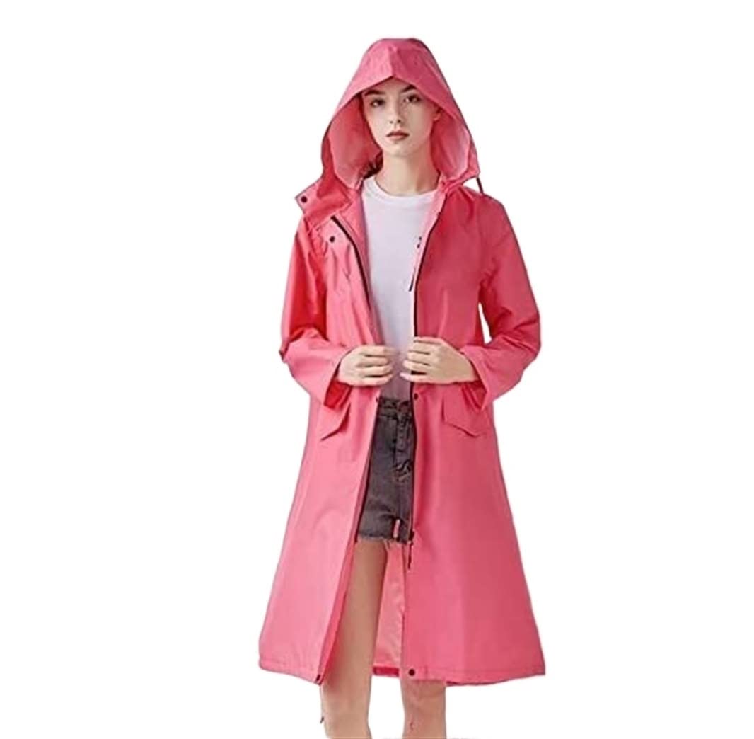 Chubasquero Chubasquero Largo Impermeable Y Transpirable para Mujer, Chubasquero Ligero Y Plegable Ponchos De Lluvia Impermeables(XL)