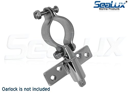 SeaLux Marine 316 Stainless Steel Side Mount Oarlock Sockets for 1/2" shank ( Pair)