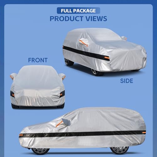 Image of 10 Layers SUV Car Cover Custom Fit for Rav4 (2005-2024),Waterproof All Weather for Automobiles, Full Cover Sun UV Rain Protection.Silver